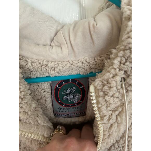 Cabin Fever by Ramatex Sherpa Pullover Hoodie 1/4 Zip Size M Unisex - Picture 3 of 3